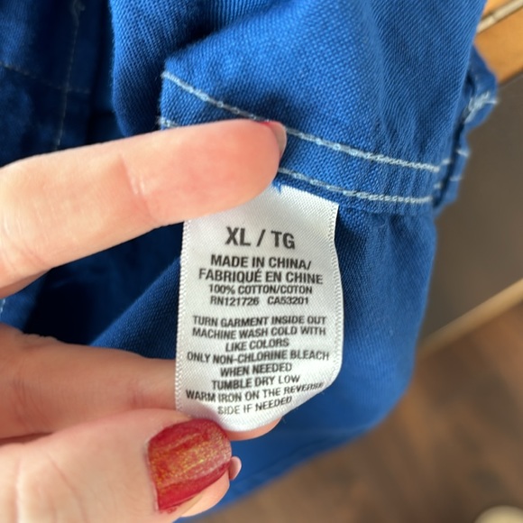 Aeropostale Blue Dip Dye Button Up - Picture 6 of 8